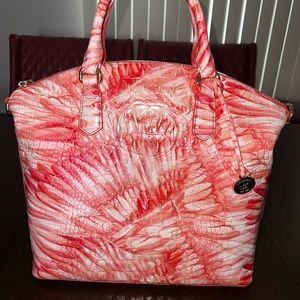NWT BRAHMIN LARGE DUXBURY PINK FLAMINGO BAG ~ BEAUTIFUL